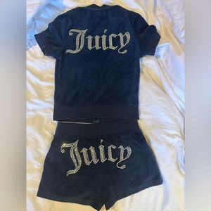 Juicy Couture Big Bling Velour Shorts and Jacket